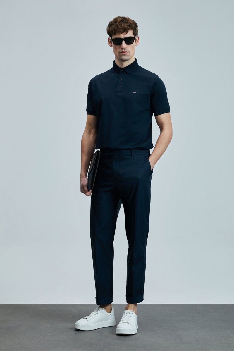 Lufian Erkek Luna Smart Polo T-Shirt 111040228 Lacivert Lacivert