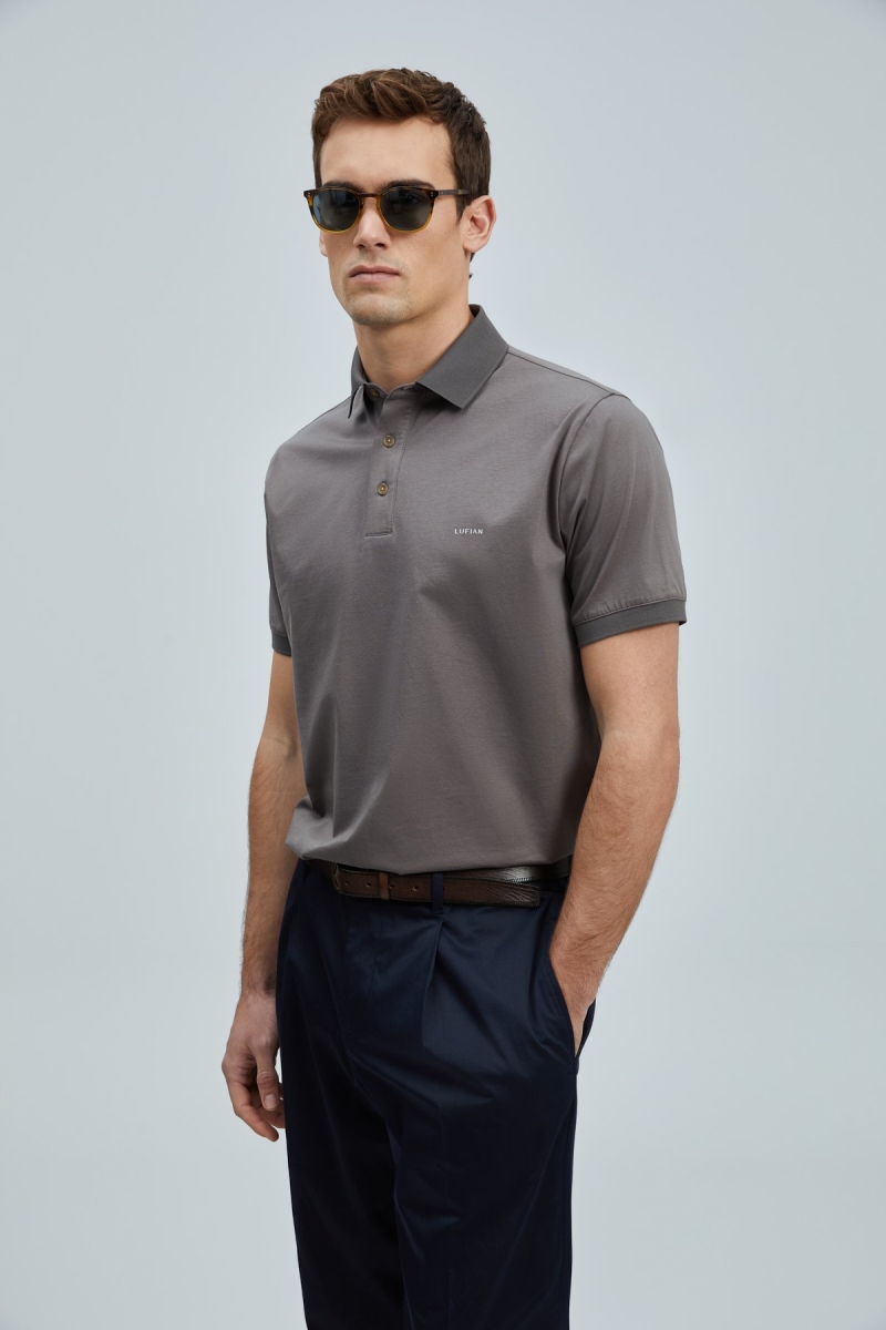Lufian Erkek Luna Smart Polo T-Shirt 111040228 Vizon Vizon