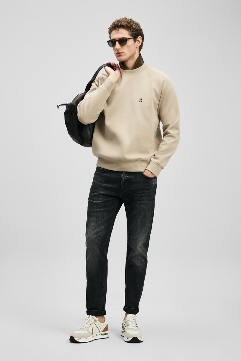Lufian Erkek Luta Smart Slim Fit Jean Pantolon 111200243 Antrasit Antrasit