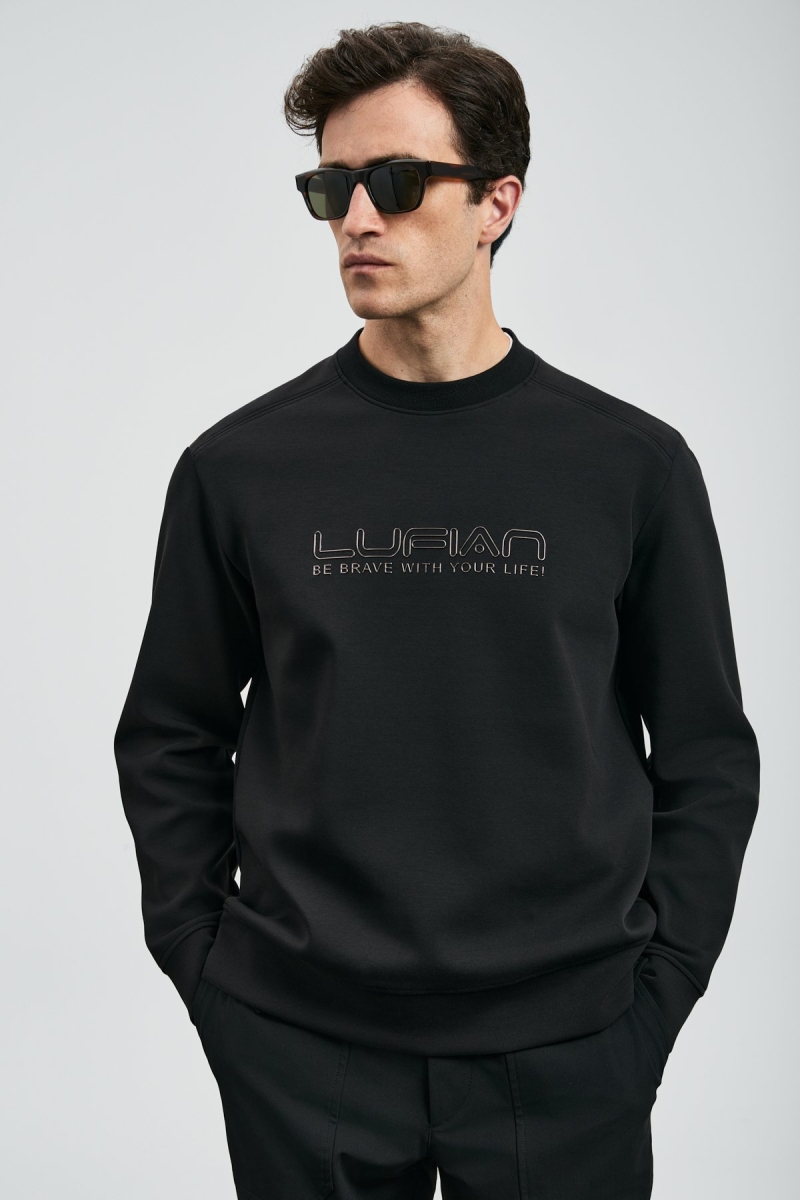 Lufian Erkek Luther Sweatshirt 112030171 Siyah Siyah
