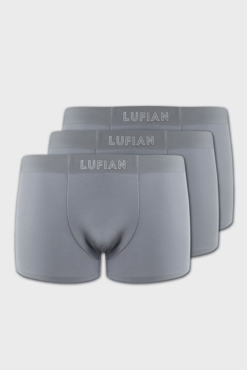 Lufian Erkek Mark 3 Adet Modal Dikişsiz Boxer 111080035 Açık Gri Açık Gri