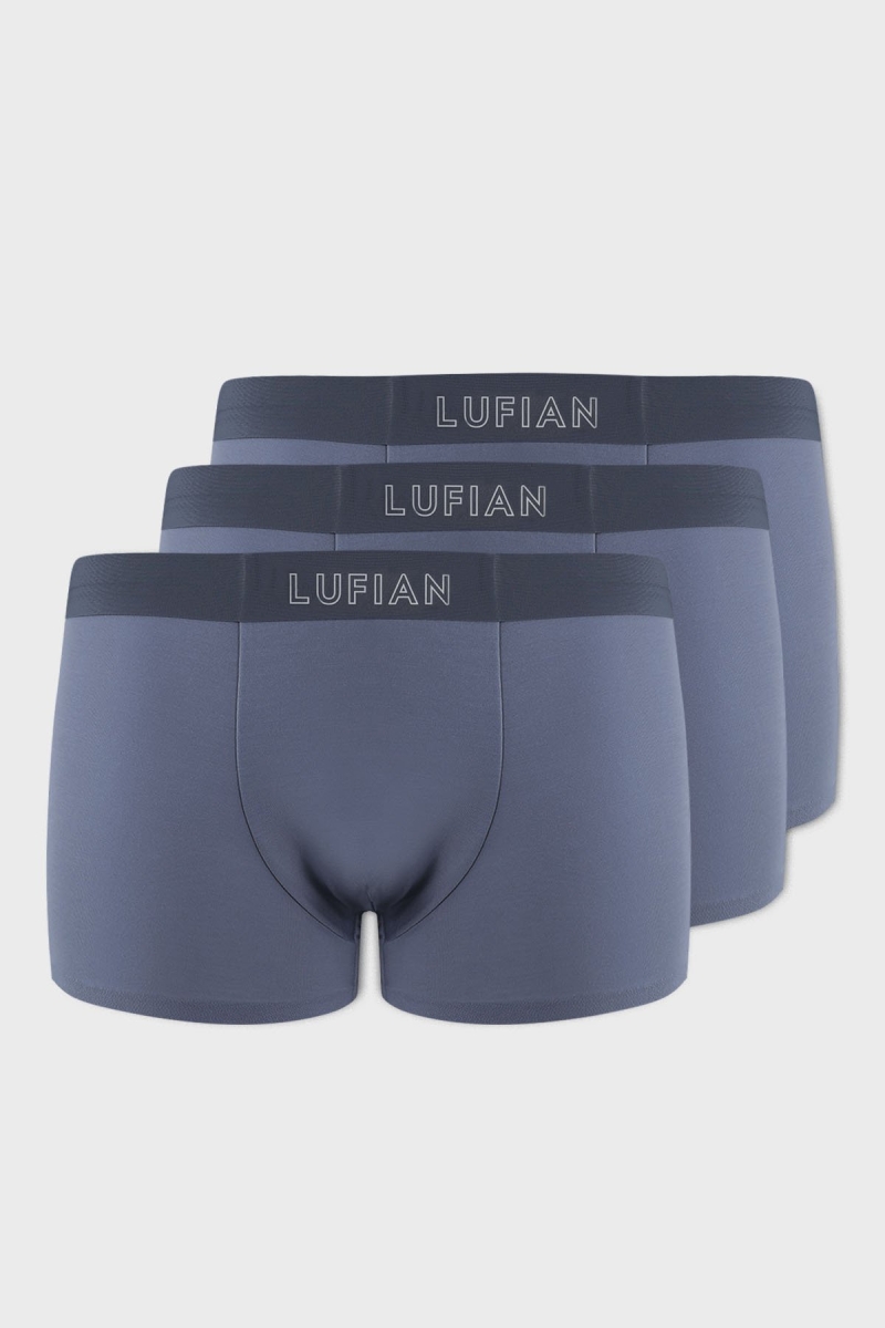 Lufian Erkek Mark 3 Adet Modal Dikişsiz Boxer 111080035 Mavi Mavi