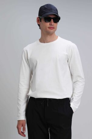 Lufian Erkek Merlın Uzun Kol T-Shirt 112020039 Kırık Beyaz Kırık Beyaz