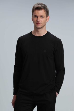 Lufian Erkek Merlın Uzun Kol T-Shirt 112020039 Siyah Siyah