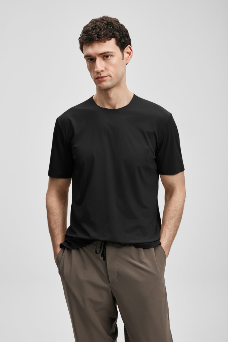 Lufian Erkek Nuvor Hi- Tech Performance Dikişsiz T-Shirt 111020319 Siyah Siyah