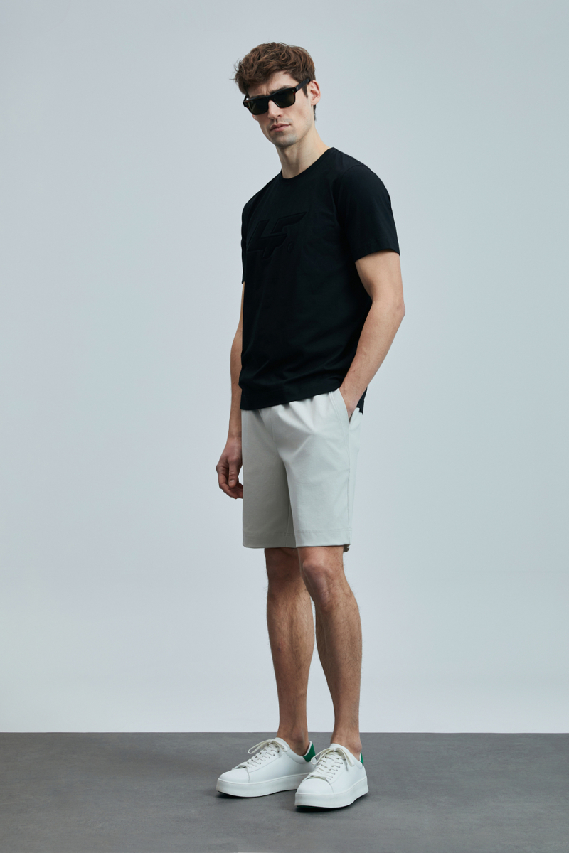 Lufian Erkek Onıx Modern Grafik T-Shirt 111020243 Siyah Siyah