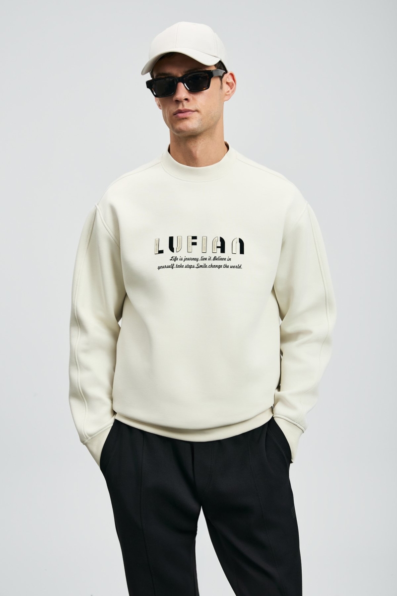 Lufian Erkek Oracle Sweatshirt 112030178 Kırık Beyaz Kırık Beyaz