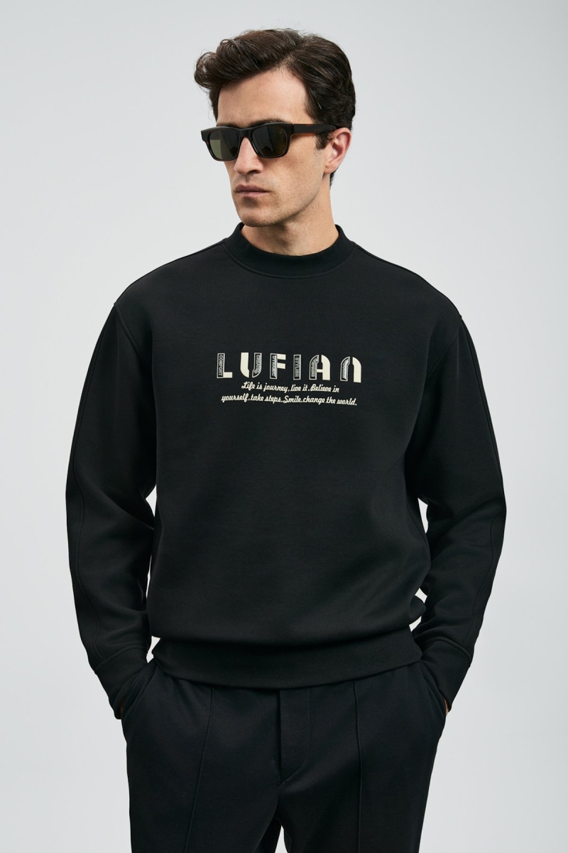 Lufian Erkek Oracle Sweatshirt 112030178 Siyah Siyah