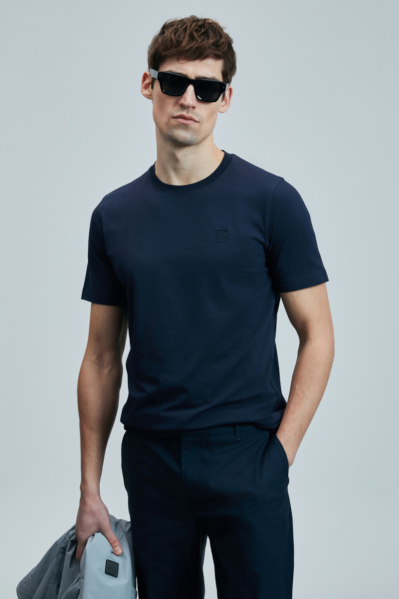 Lufian Erkek Pablo Modern Grafik T-Shirt 111020265 Lacivert Lacivert
