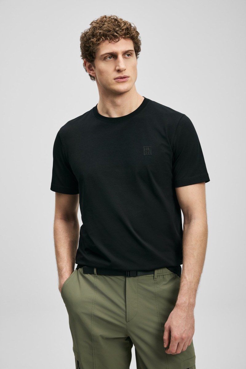 Lufian Erkek Pablo Modern Grafik T-Shirt 111020318 Siyah Siyah