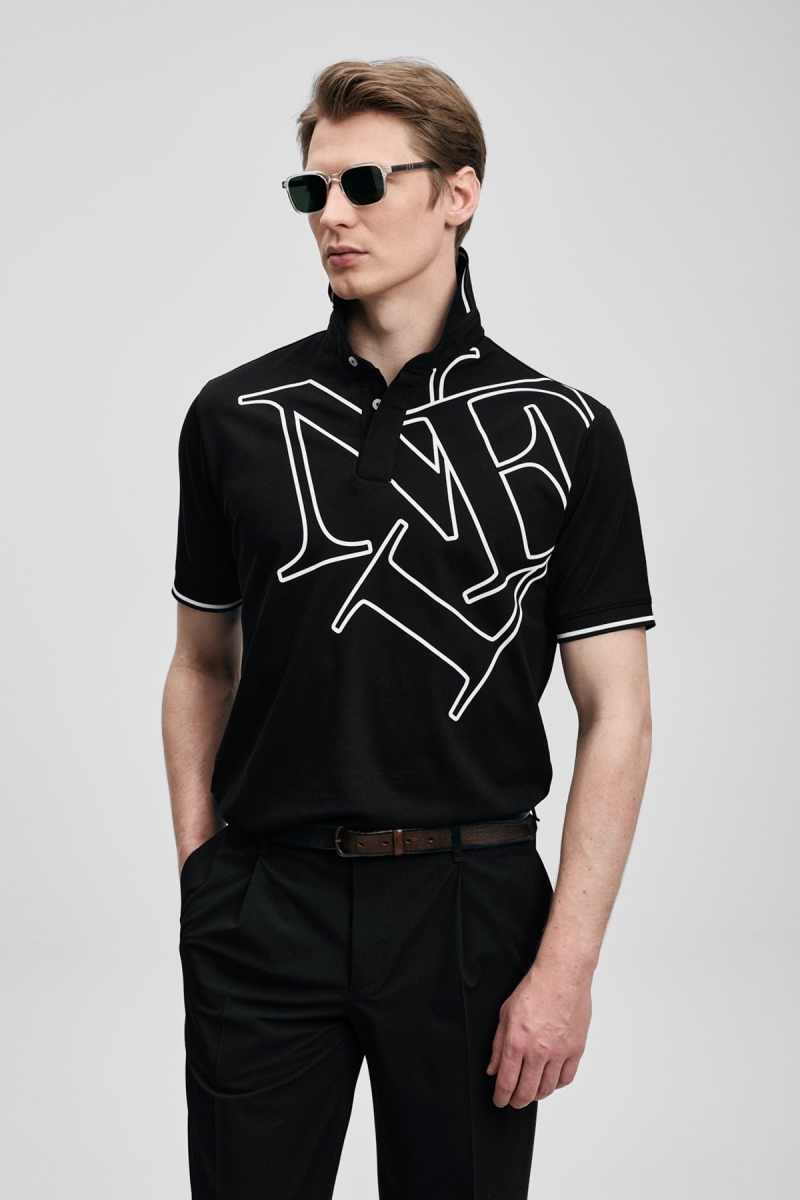 Lufian Erkek Parker Smart Polo T-Shirt 111040246 Siyah Siyah