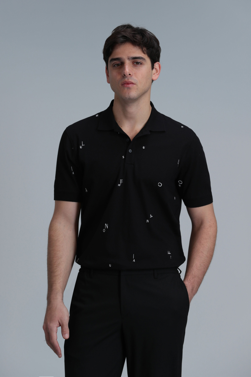 Lufian Erkek Pascal Smart Polo T-Shirt 111040170 Siyah Siyah