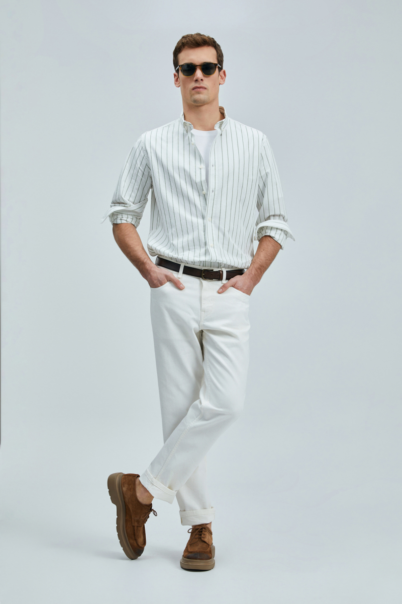 Lufian Erkek Regular Fit Nıcer Basic Gömlek 111010639 Yeşil Yeşil