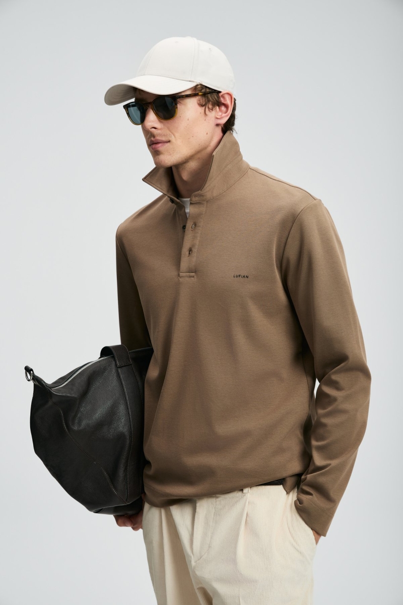 Lufian Erkek Rocky Smart Polo T-Shirt 112040044 Deve Tüyü DEVE TÜYÜ