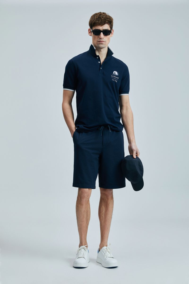 Lufian Erkek Sandor Smart Polo T-Shirt 111040223 Lacivert Lacivert