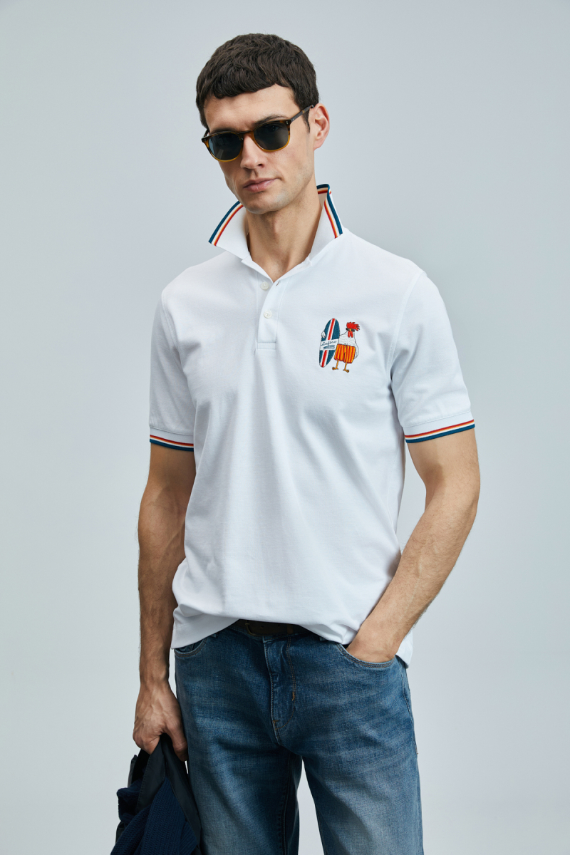Lufian Erkek Sansa Smart Polo T-Shirt 111040218 Beyaz Beyaz