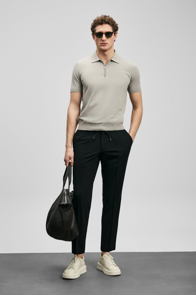 Lufian Erkek Sımon Jogger Slim Fit Pantolon 111190356 Siyah Siyah