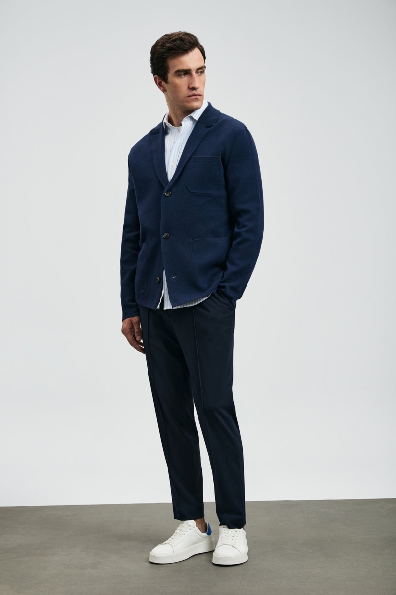 Lufian Erkek Sımon Smart Chino Slim Fit Pantolon 112190329 Lacivert Lacivert