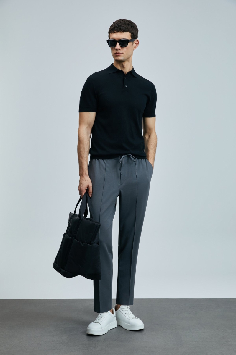 Lufian Erkek Sımon Smart Slim Fit Chino Pantolon 111190337 Antrasit Antrasit