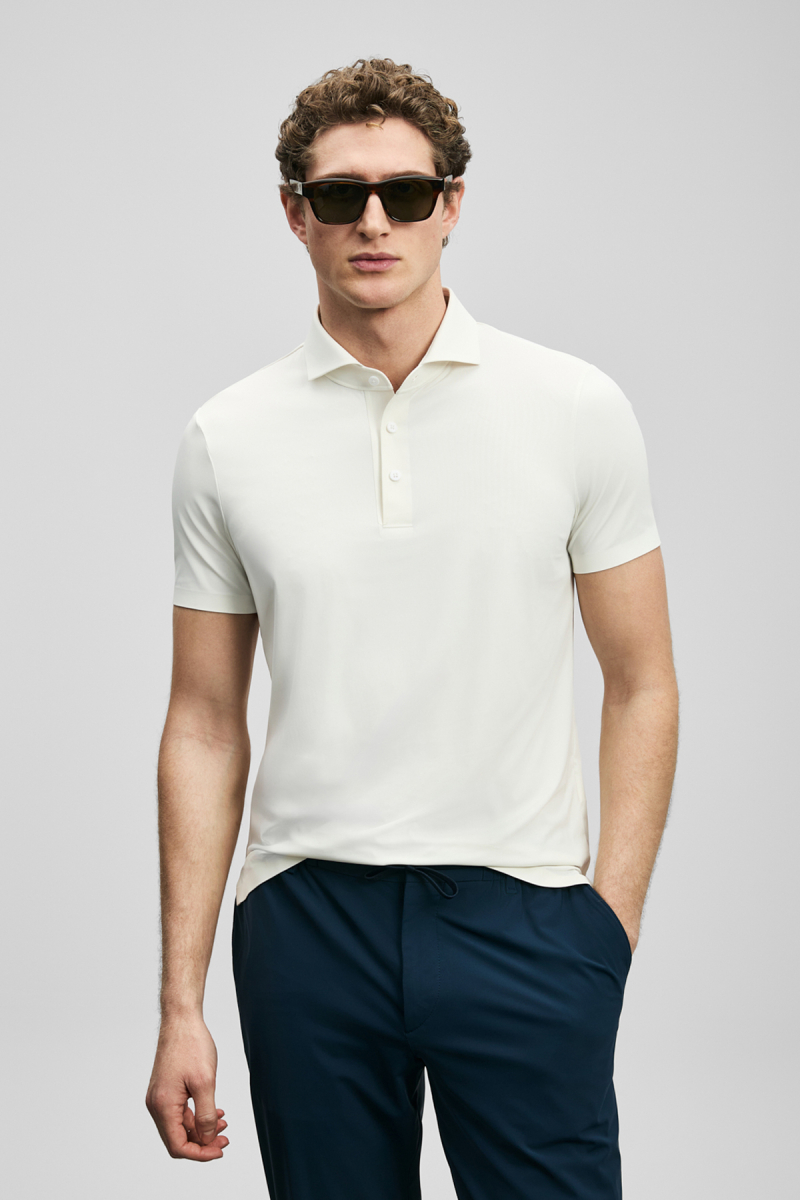 Lufian Erkek Spencer Hi- Tech Performance Dikişsiz Polo T-Shirt 111040240 Beyaz Beyaz
