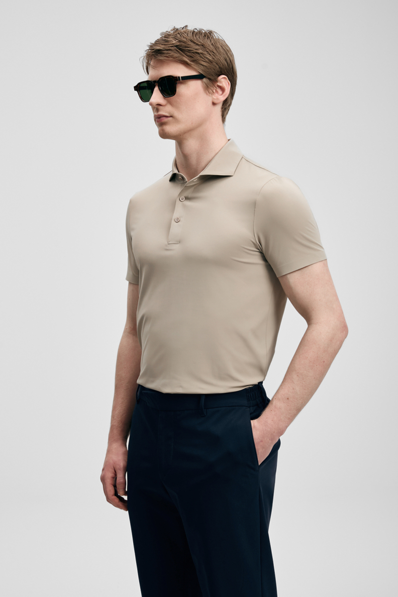 Lufian Erkek Spencer Hi- Tech Performance Dikişsiz Polo T-Shirt 111040240 Toprak Toprak