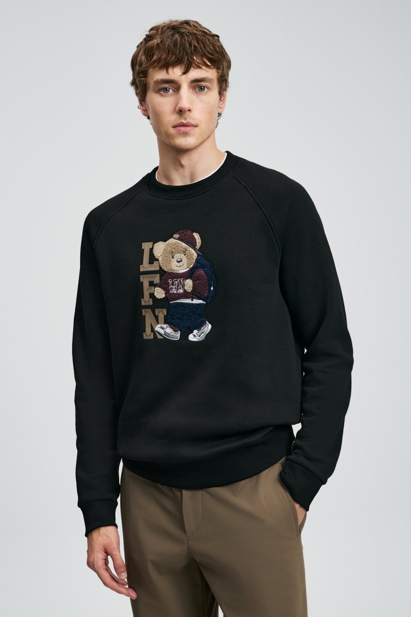 Lufian Erkek Storm Sweatshirt 112030172 Siyah Siyah