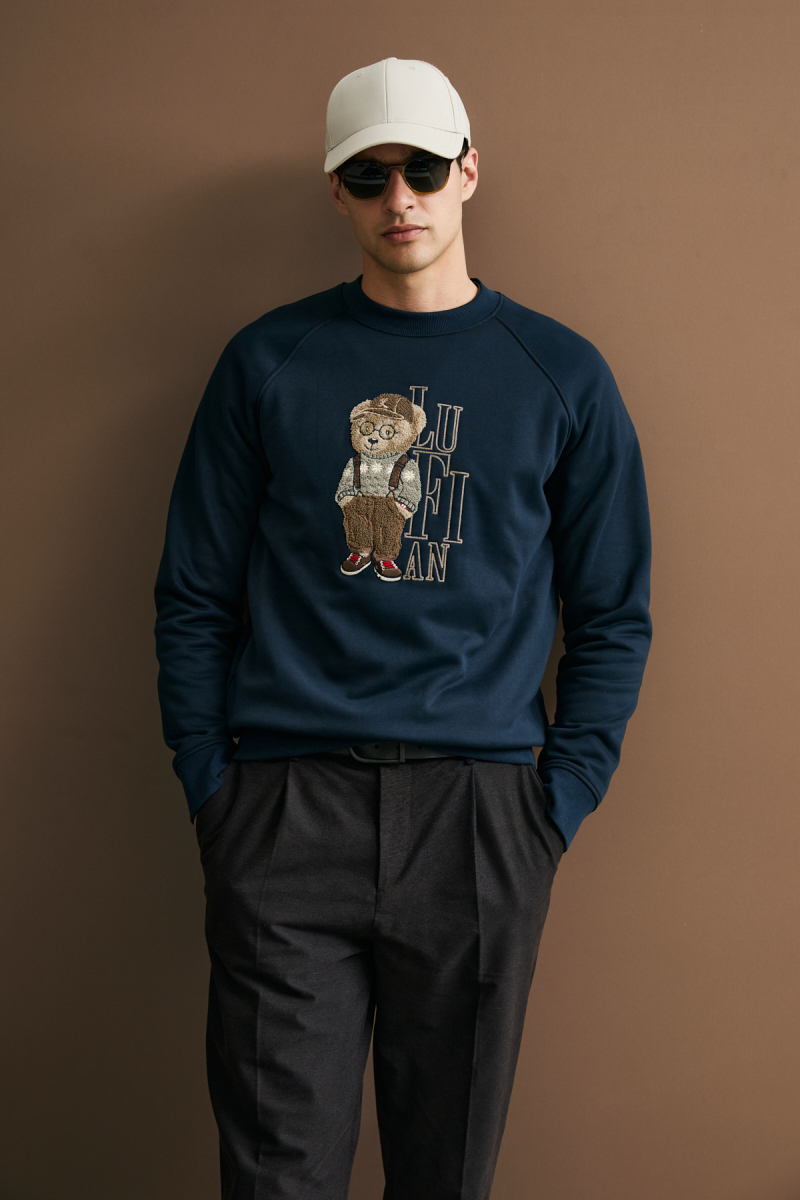 Lufian Erkek Storm Sweatshirt Lacivert Lacivert