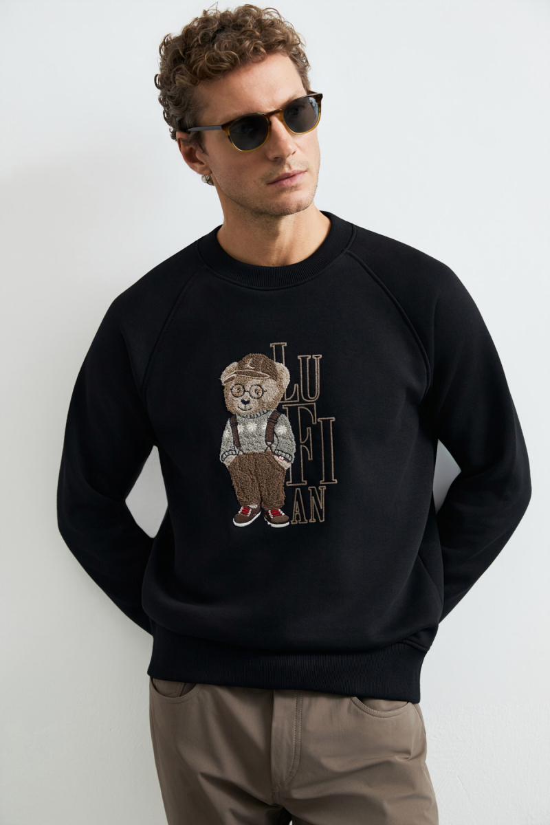 Lufian Erkek Storm Sweatshirt Siyah Siyah