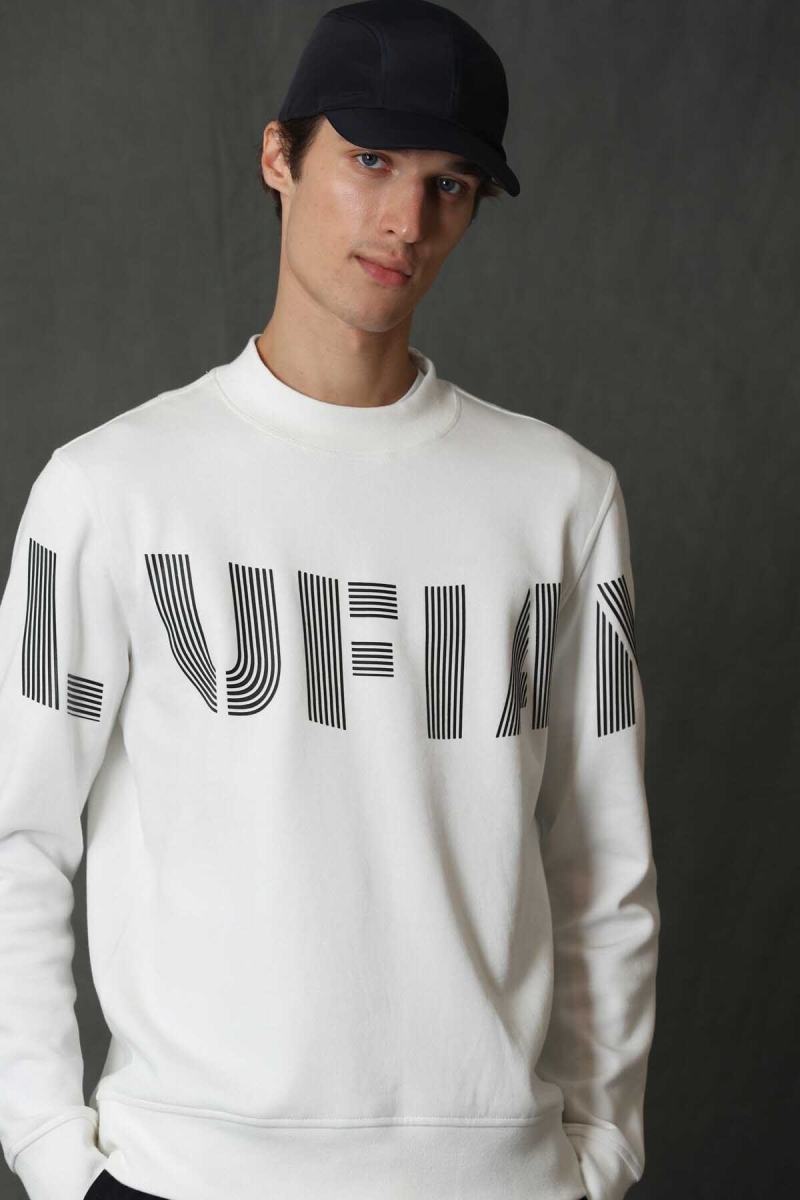 Lufian Erkek Todillo Sweatshirt 627112030096 Kırık Beyaz Kırık Beyaz