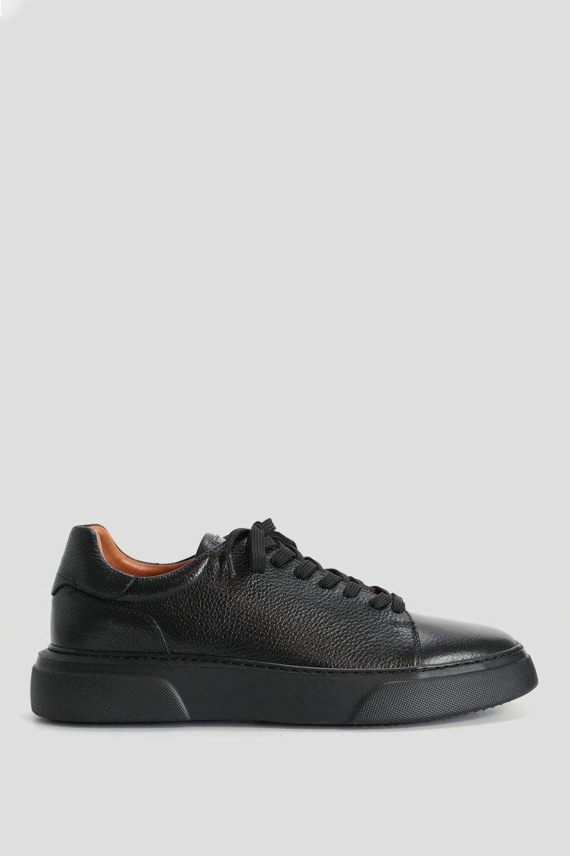 Lufian Erkek Tommy Deri Sneaker Ayakkabı 112230223 Siyah Siyah