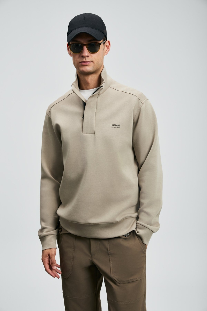 Lufian Erkek Wonder Sweatshirt 112030185 Bej Bej