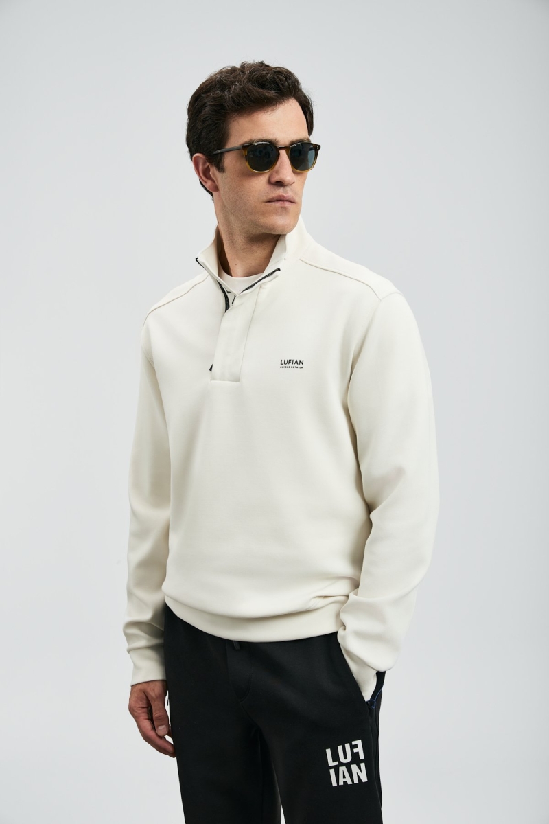 Lufian Erkek Wonder Sweatshirt 112030185 Ekru Ekru