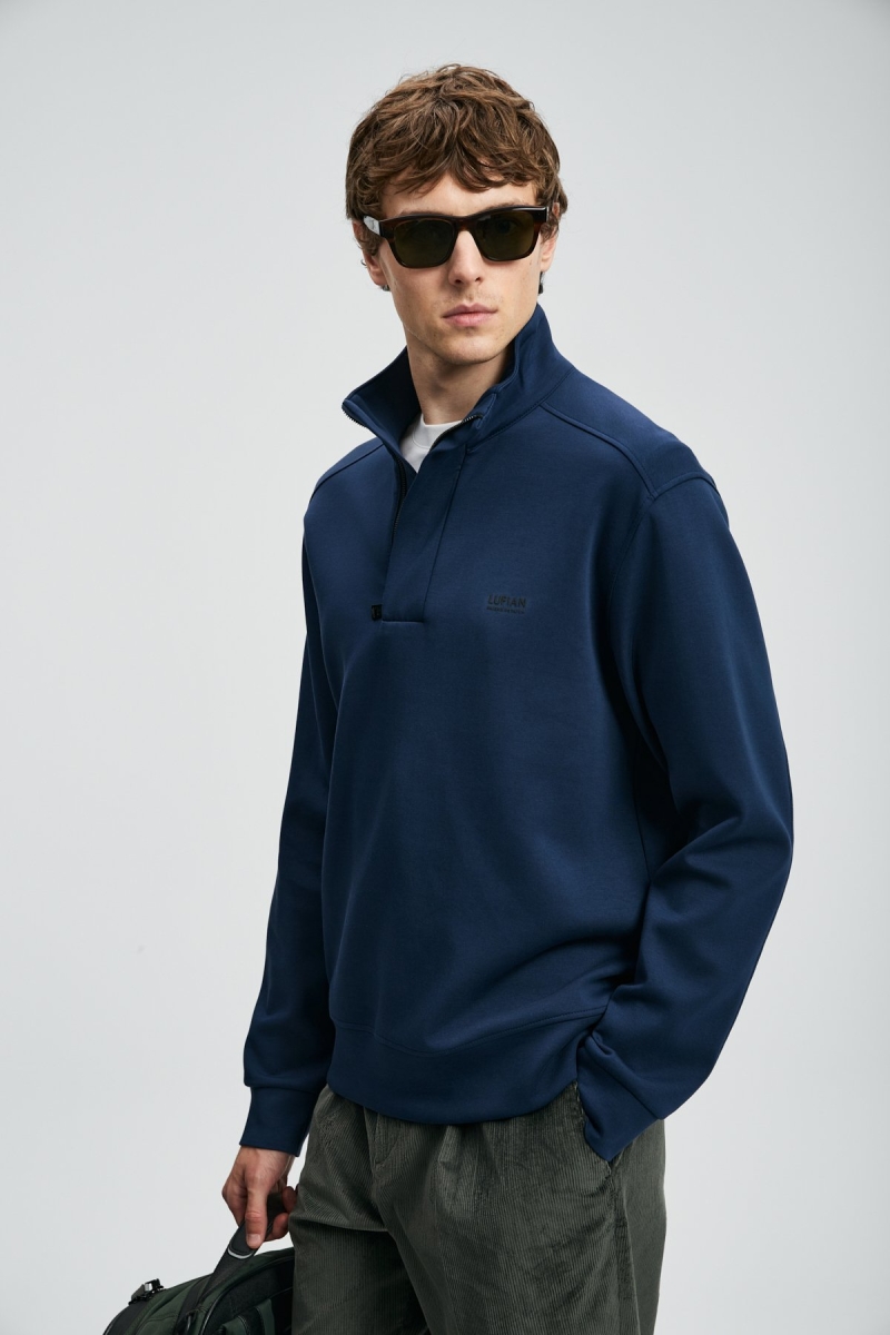 Lufian Erkek Wonder Sweatshirt 112030185 Lacivert Lacivert