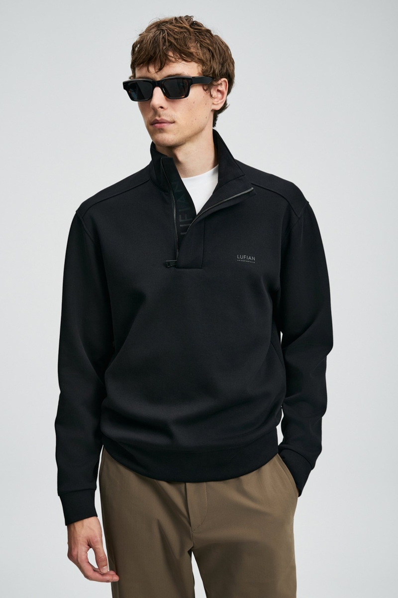 Lufian Erkek Wonder Sweatshirt 112030185 Siyah Siyah