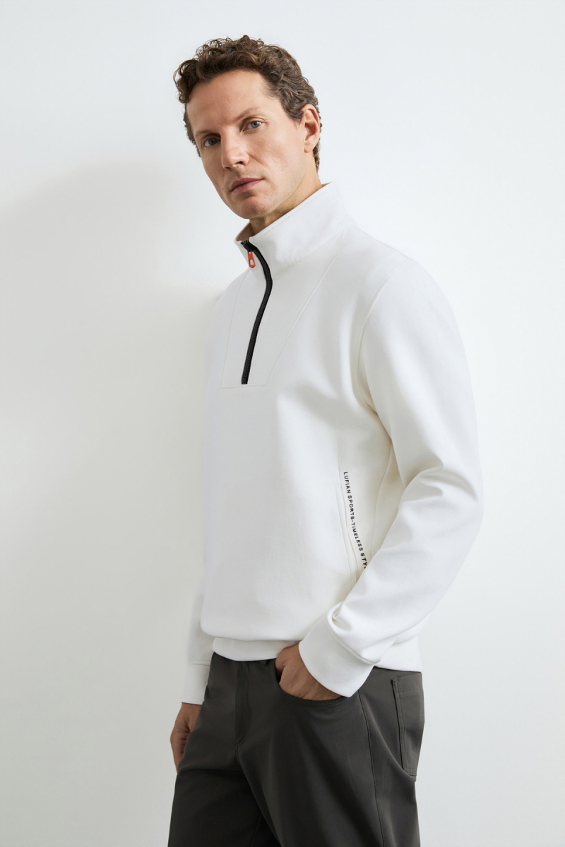 Lufian Erkek Wyatt Sweatshirt Kırık Beyaz Kırık Beyaz