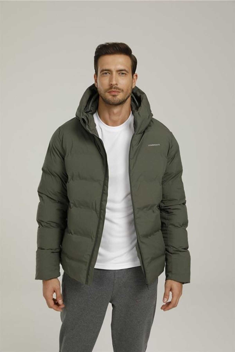 Lumberjack Erkek Nolan Coat Kapüşonlu Mont 6625615 Haki Haki