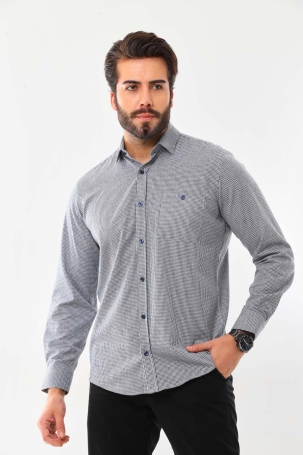 Marisso Erkek Cep Detaylı Uzun Kol %100 Pamuk Gömlek 19ASM Lacivert Lacivert