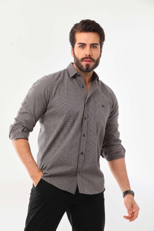 Marisso Erkek Cep Detaylı Uzun Kol %100 Pamuk Gömlek 19ASM Vizon Vizon