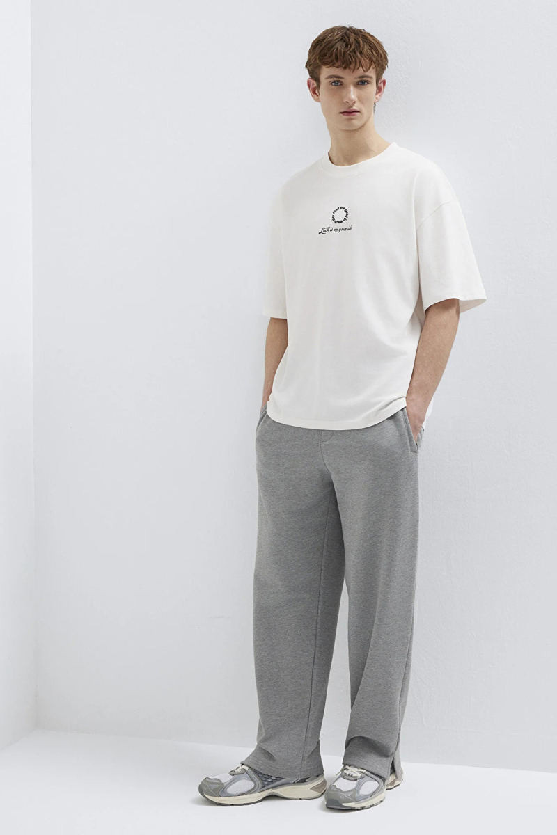 Mavi Erkek Basic Pamuklu Eşofman Altı M0010462 Gri Melanj GRİ MELANJ