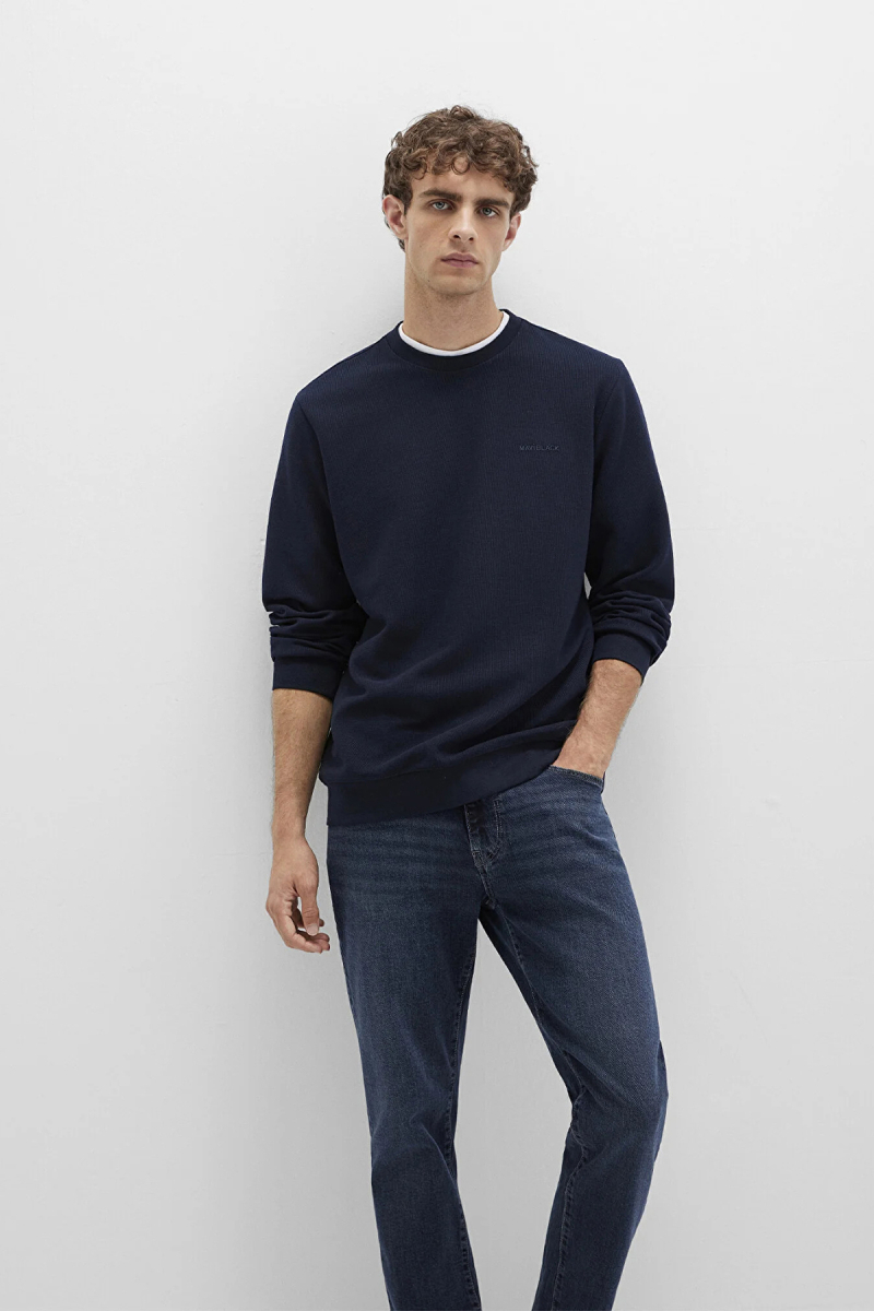 Mavi Erkek Bisiklet Yaka Uzun Kollu Sweatshirt M0S10480 Lacivert Lacivert