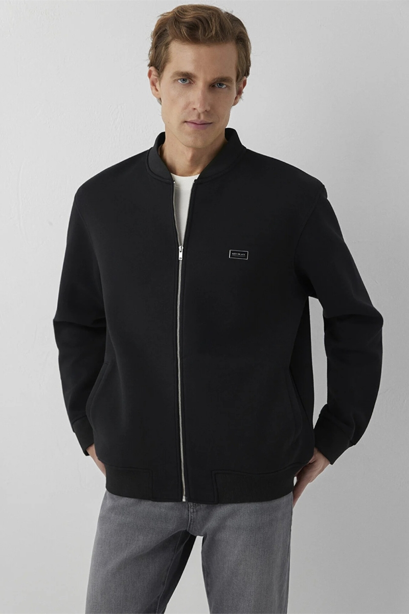 Mavi Erkek Black Fermuarlı Sweatshirt Siyah Siyah