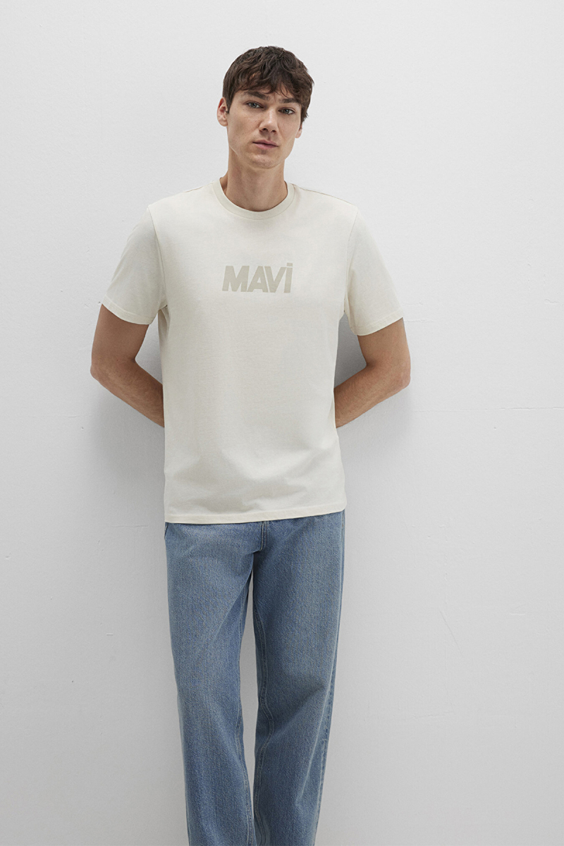 Mavi Erkek Logo Baskılı T-Shirt M0612896 Kum Kum