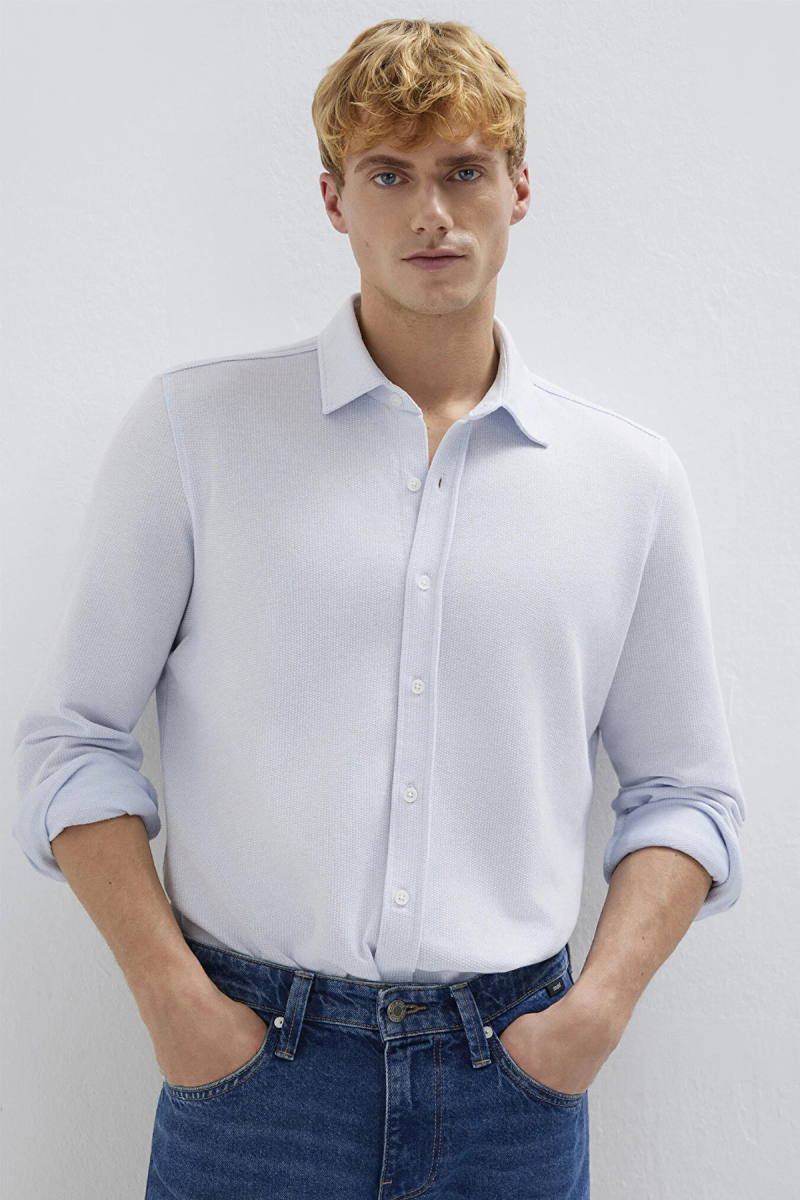 Mavi Erkek Uzun Kollu Gömlek M0211857 Bebe Mavisi BEBE MAVİSİ