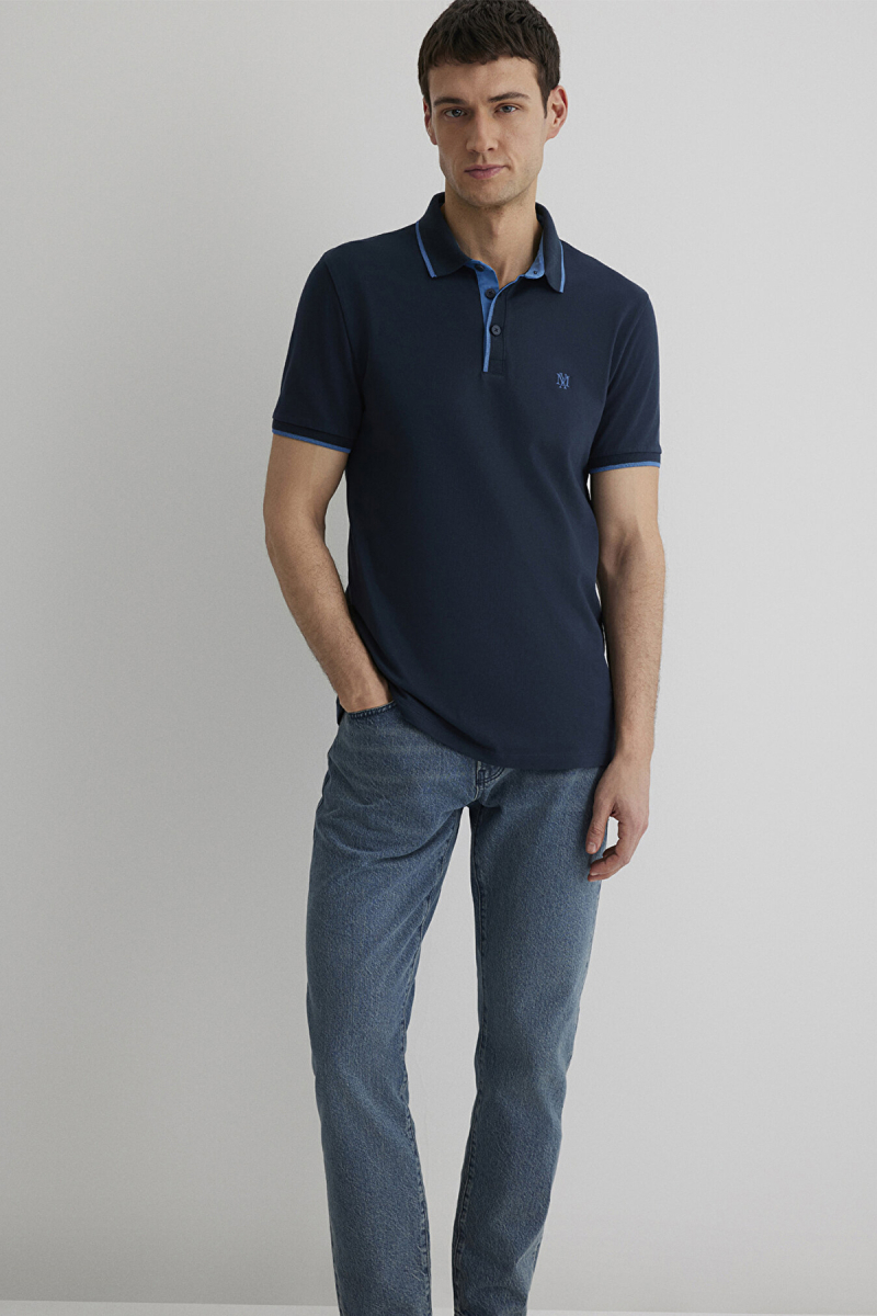 Mavi Erkek Yaka Detaylı Polo T-Shirt M062373 Gece Lacivert GECE LACİVERT