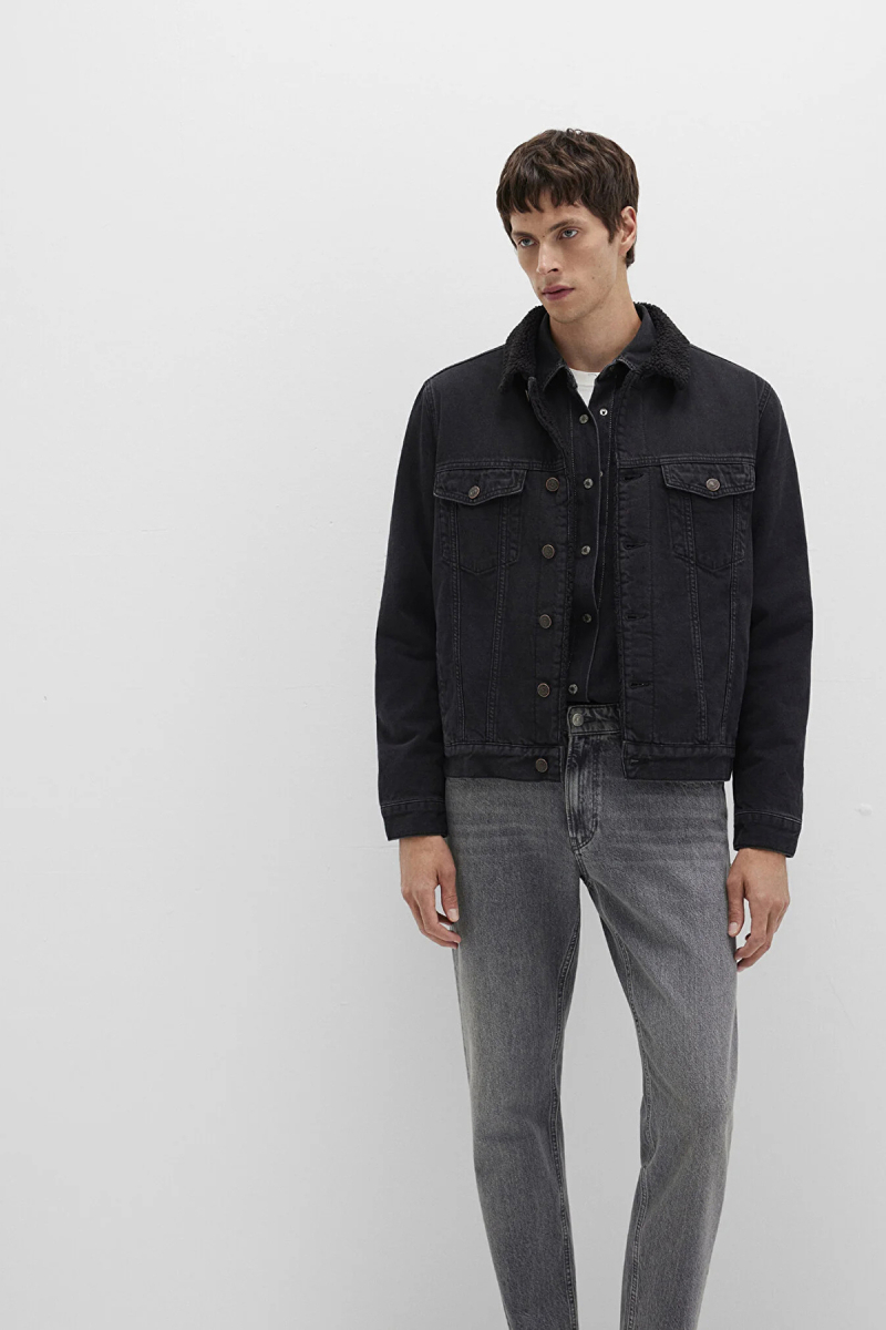 Mavi Erkek Zander Classic Denim Suni Kürklü Jean Ceket M0111214 Black Black