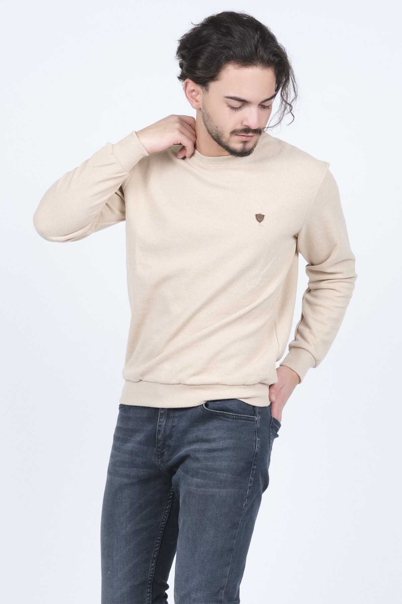 Metropolitan Erkek Bisiklet Yaka Sweatshirt 6240101 Bej Bej