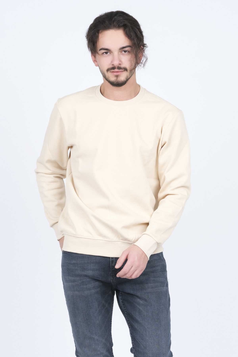 Metropolitan Erkek Bisiklet Yaka Sweatshirt 62422106 Bej Bej