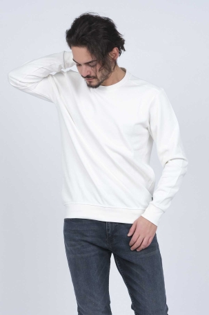 Metropolitan Erkek Bisiklet Yaka Sweatshirt 62422106 Beyaz Beyaz
