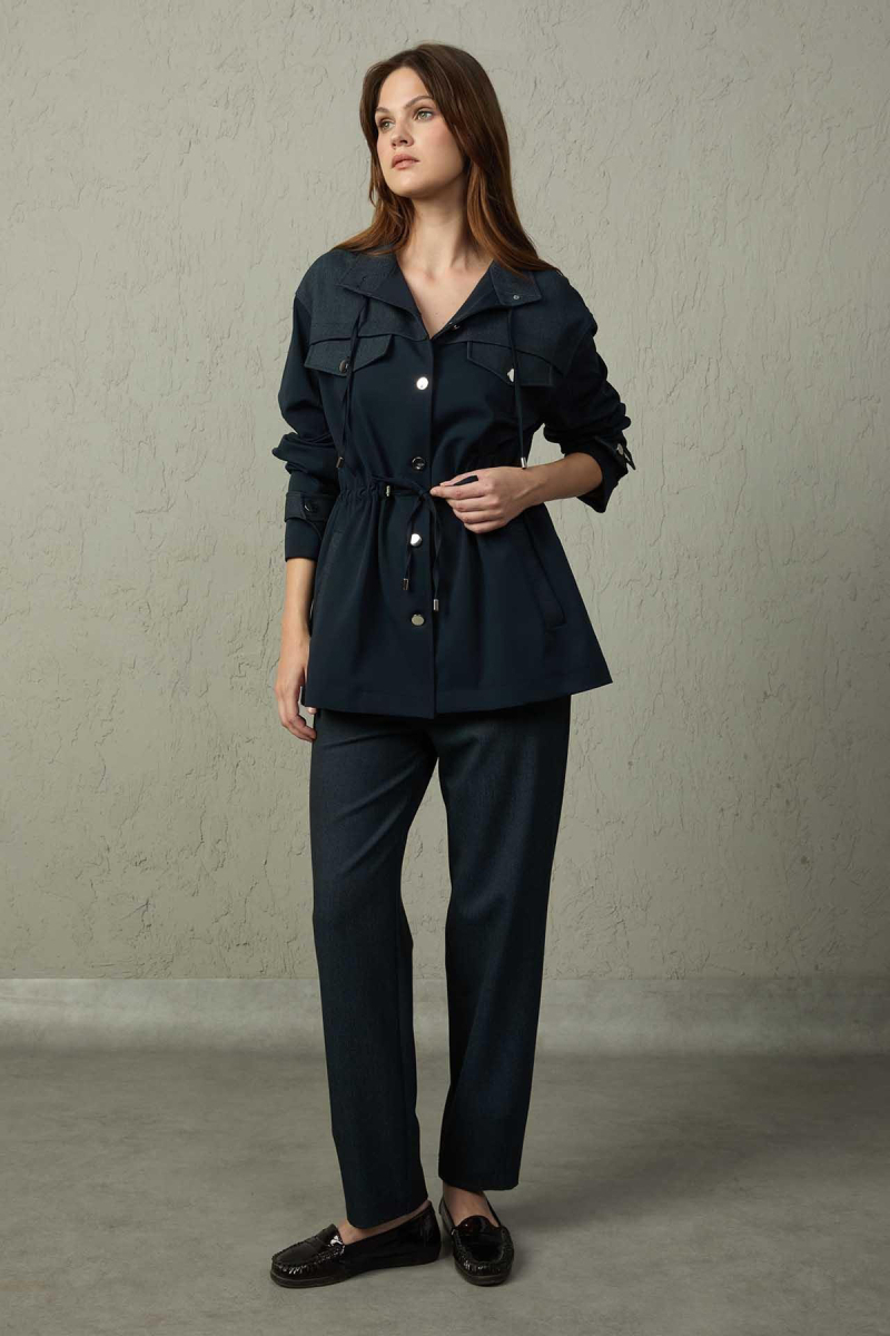 Mezzura Kadın Boru Paça Normal Bel Pantolon 1501 Lacivert Lacivert