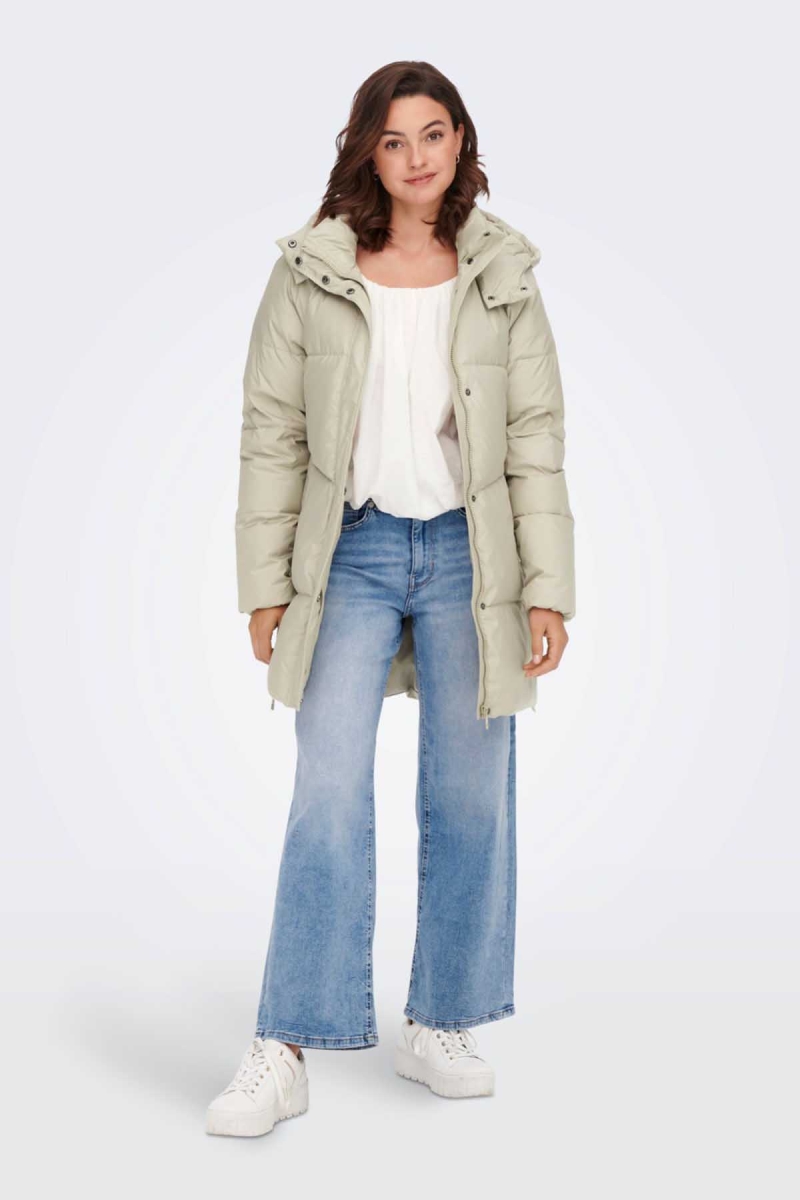 Only Kadın Kuş Tüyü Dolgulu Uzun Kaban 65515270623 Bej Bej
